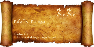 Kék Kinga névjegykártya