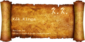 Kék Kinga névjegykártya