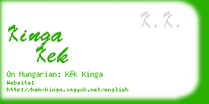 kinga kek business card